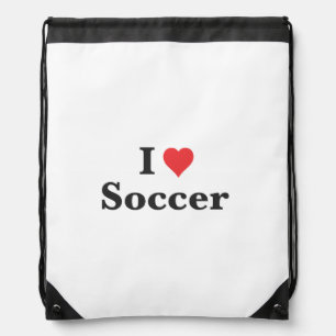 I Love Soccer Drawstring Backpack