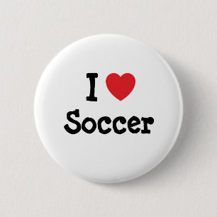 I love Soccer heart custom personalized Pinback Button