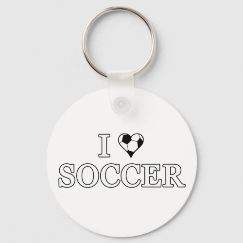 I Love Soccer Keychain