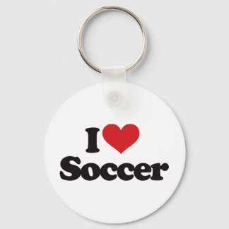 I Love Soccer Keychain