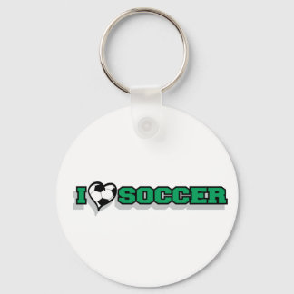 I Love Soccer Keychain