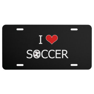 I Love Soccer License Plate
