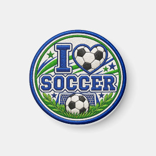 I Love Soccer Magnet Soccer Lover Sports Refrige