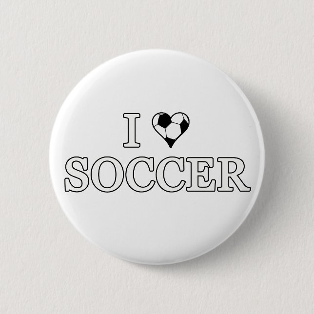 I Love Soccer Pinback Button (Front)