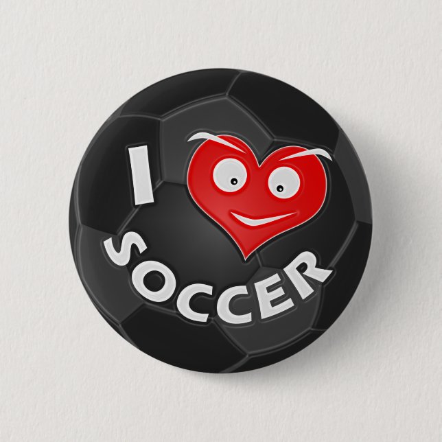 I Love Soccer Pinback Button (Front)