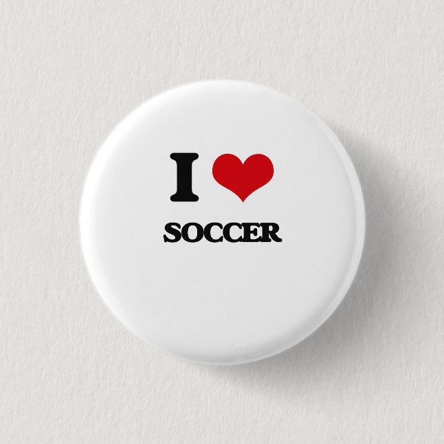 I Love Soccer Pinback Button (Front)