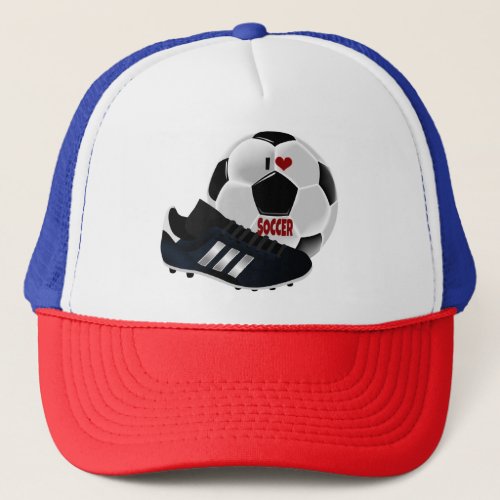 I Love Soccer popular soccer design Trucker Hat