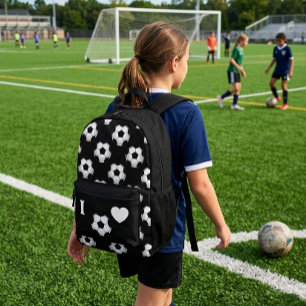 I Love Soccer Printed Backpack