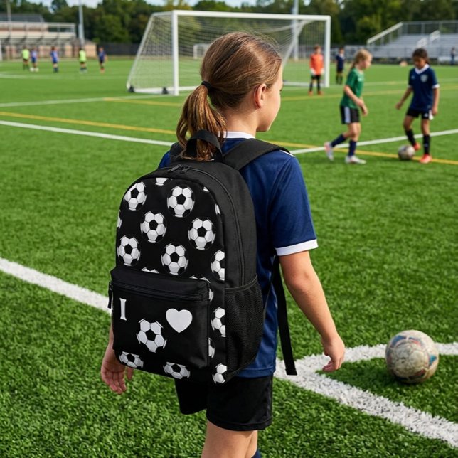 I Love Soccer  Printed Backpack (Creator Uploaded)