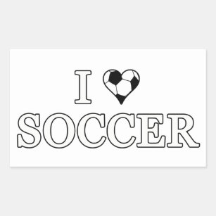 I Love Soccer Rectangular Sticker