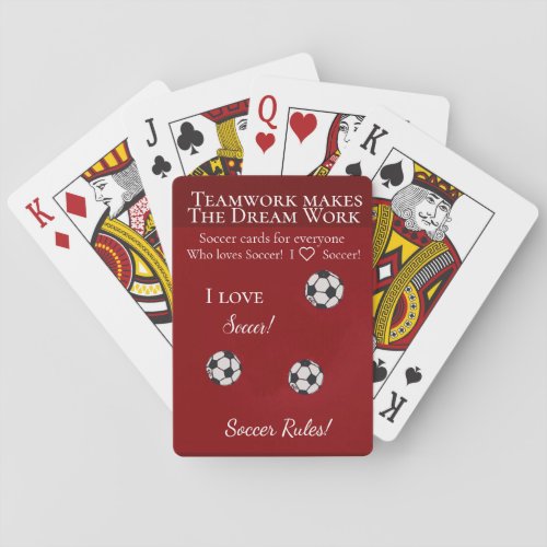 I love Soccer _ Soccer Rules Playing Cards