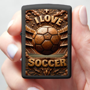 I Love Soccer Stadium Zippo Lighter