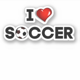 I Love Soccer Sticker