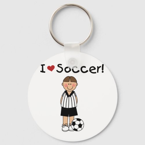I Love Soccer T_shirts and Gifts Keychain