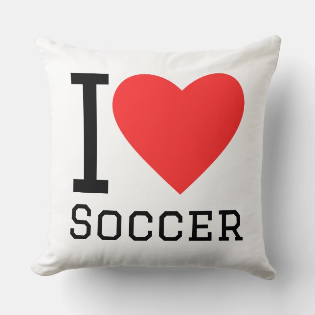 I love soccer throw pillow (Front)