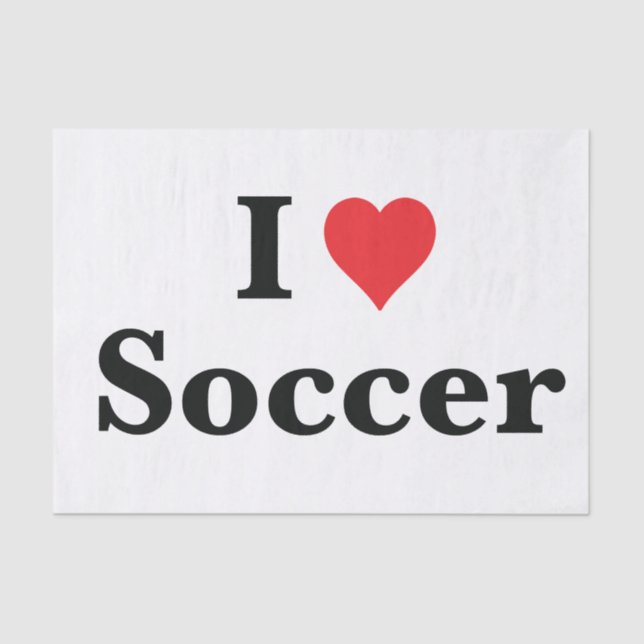 I Love Soccer Tissue Paper (Front)