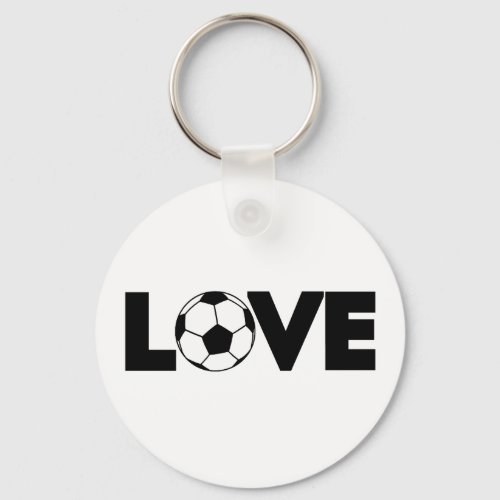 I love Soccer with Black Text  Keychain