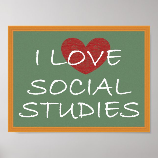 I Love Social Studies Poster (Front)