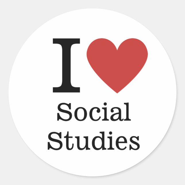 I ❤️ Love Social Studies STICKER (Front)