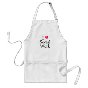 I Love Social Work Adult Apron