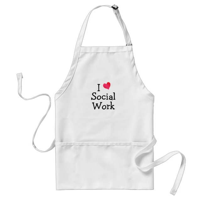 I Love Social Work Adult Apron (Front)