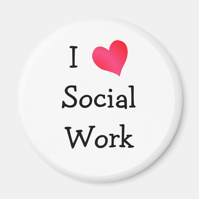 I Love Social Work Magnet (Front)