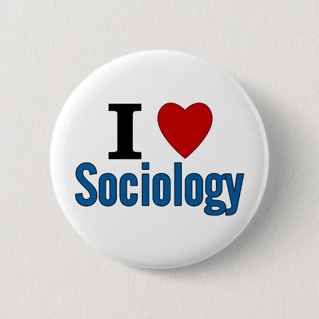 I Love Sociology Pinback Button (Front)