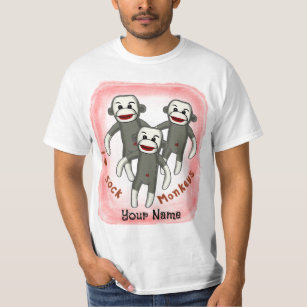 I Love Sock Monkeys custom name  t-shirt