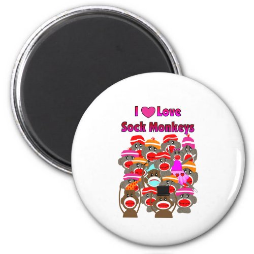 I LOVE SOCK MONKEYS   Gifts Magnet