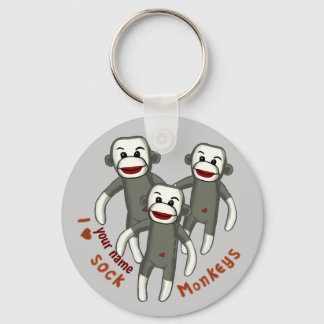 I Love Sock Monkeys Keychain