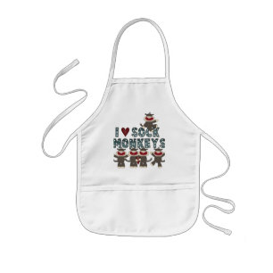 I Love Sock Monkeys Tshirts and Gifts Kids' Apron