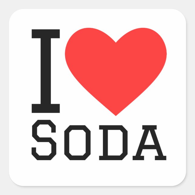 I love soda square sticker (Front)