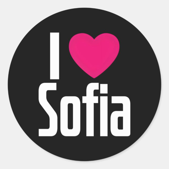 I Love Sofia K He I He Sofia Classic Round Sticker (Front)