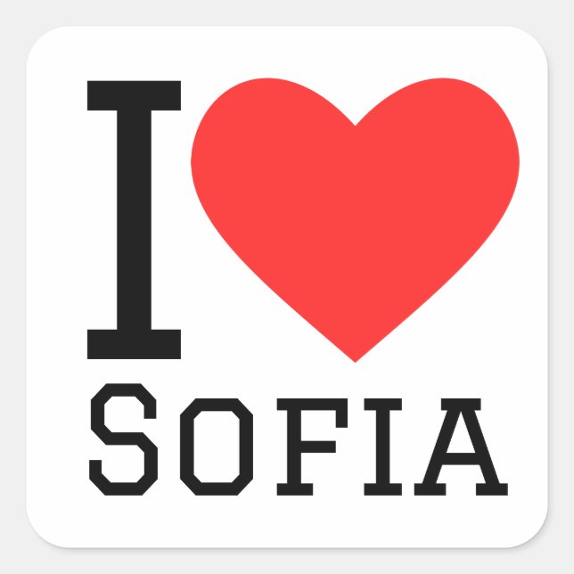 I love Sofia  Square Sticker (Front)