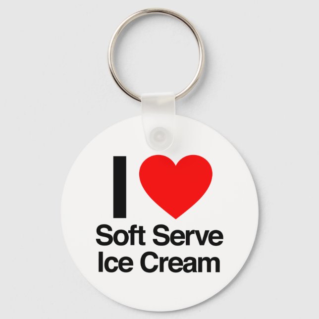 i love soft serve ice cream keychain (Front)