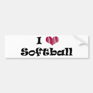 I love Softball Bumper Sticker