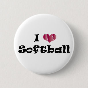 I love Softball Button