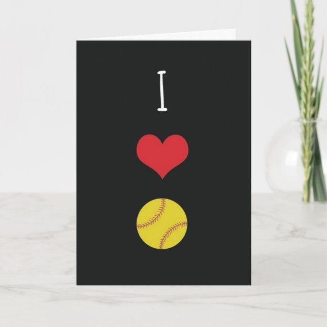 I Love Softball Card (Front)