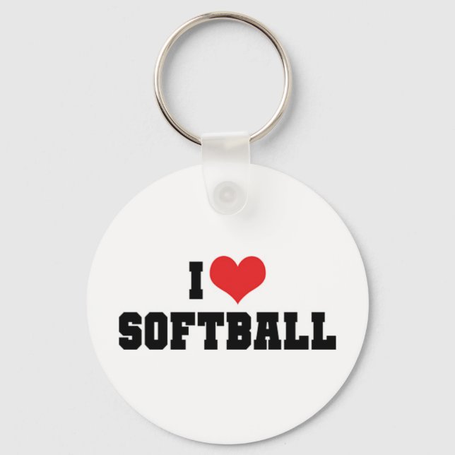 I Love Softball Keychain (Front)