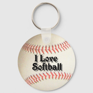 I LOVE SOFTBALL-KEYCHAIN KEYCHAIN