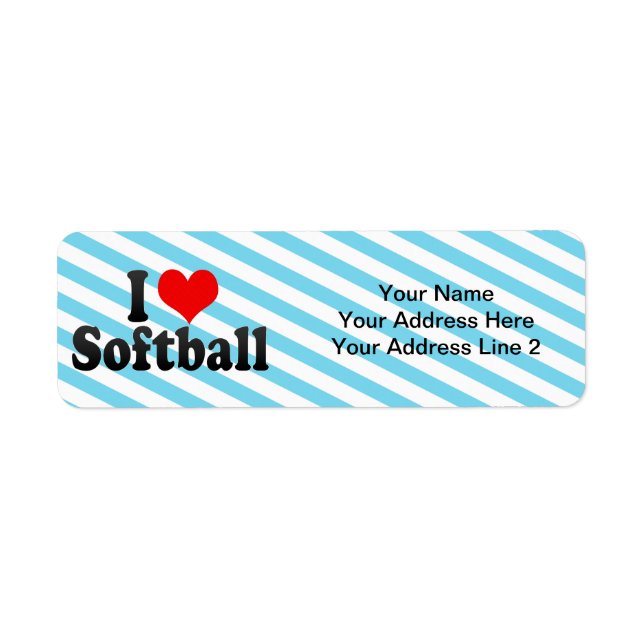 I Love Softball Label (Front)
