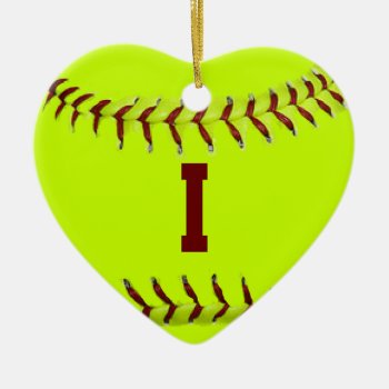 I Love Softball Ornament by Baysideimages at Zazzle