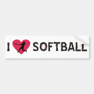 I LOVE SOFTBALL STICKER