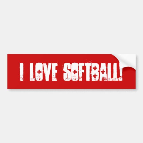 I Love Softball Wall  Laptop  Car Bumper Sticker