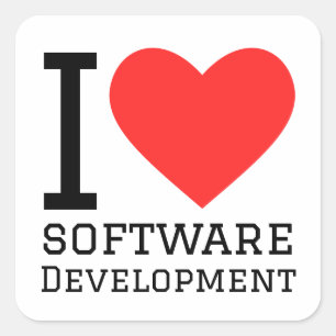I love software development square sticker