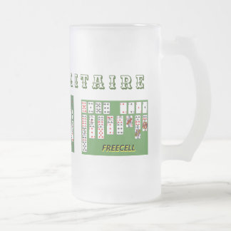 I LOVE SOLITAIRE Frosted Glass Mug