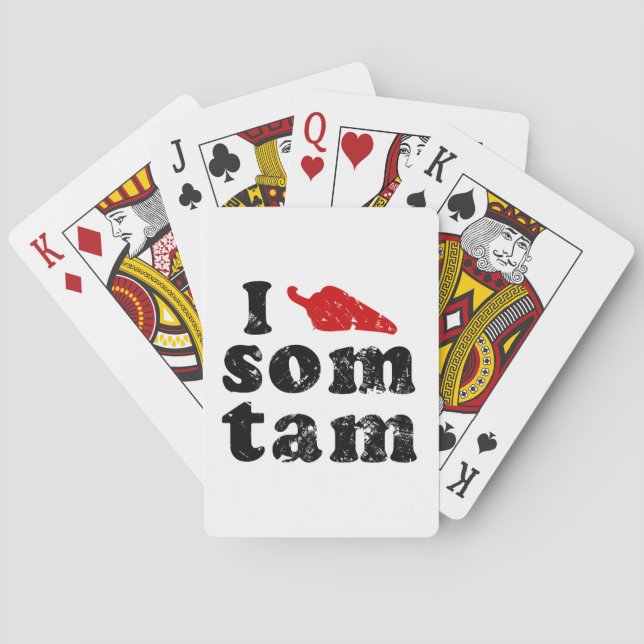 I Love Som Tam ❤ Thai Isaan Food Poker Cards (Back)