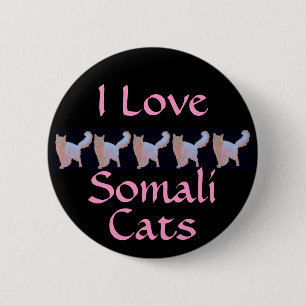 I Love Somali Cats Pinback Button