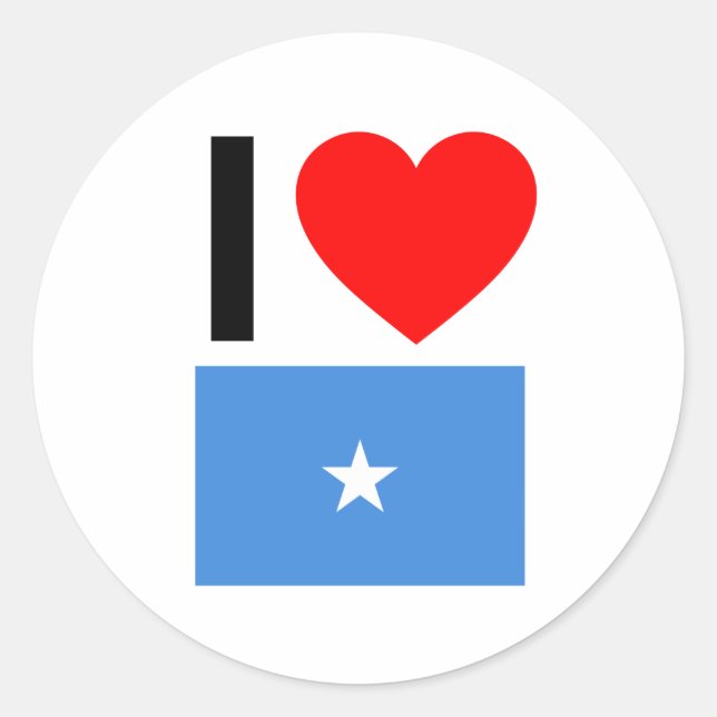 i love somalia classic round sticker (Front)