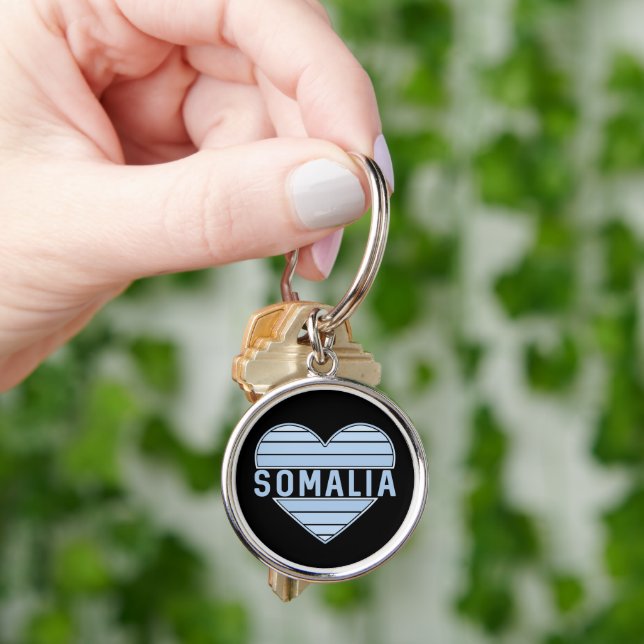 I Love Somalia, Somali Heart Keychain (Hand)